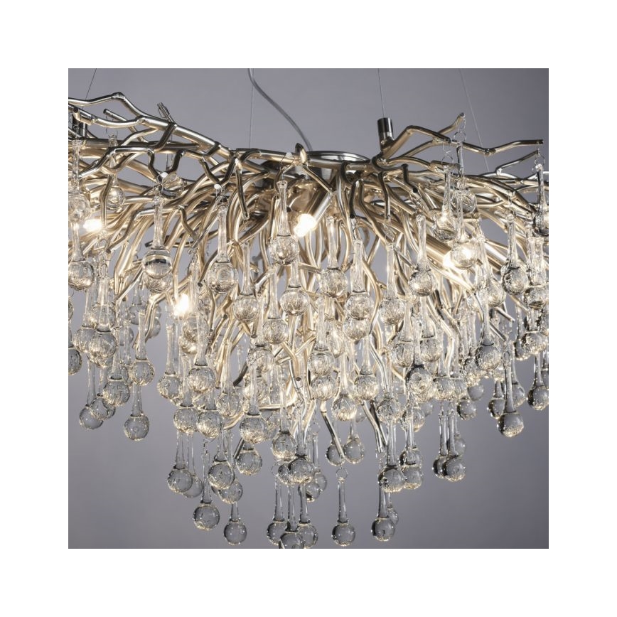 Paul Neuhaus 2192-55 - Lampadario a sospensione con filo ICICLE 10xG9/40W/230V 50x100 cm cromo lucido