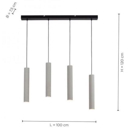 Paul Neuhaus 2204-22 - Lampadario su corda ETON 4xGU10/35W/230V