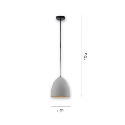 Paul Neuhaus 2231-22 - Lampadario a sospensione con filo ETON 1xE27/40W/230V calcestruzzo