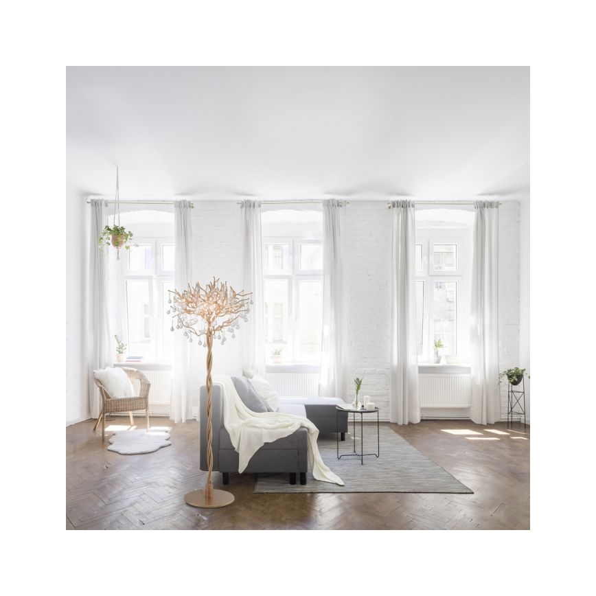 Paul Neuhaus 232-11 - Lampada da terra ICICLE 5xG9/40W/230V ottone