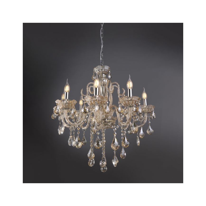Paul Neuhaus 3081-97 - Lampadario di cristallo su catena GRACIA 8xE14/40W/230V dorato