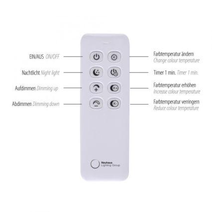 Paul Neuhaus 319-18 - Lampada da terra dimmerabile a LED HULA LED/21,5W/230V 2700-5000K + telecomando