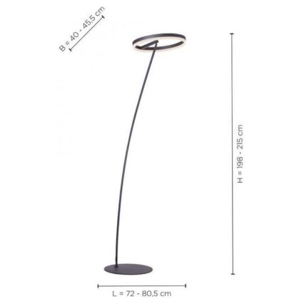 Paul Neuhaus 381-13 - Lampada da terra LED dimmerabile TITUS LED/19,5W/230V