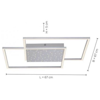 Paul Neuhaus 6024-55 - Lampadario LED dimmerabile da superficie YUKI LED/49W/230V + telecomando