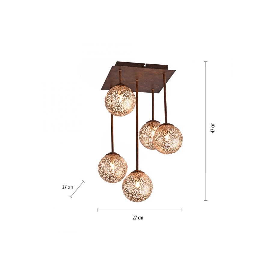 Paul Neuhaus 6234-48 - Lampadario a sospensione con supporto rigido GRETA 5xG9/40W/230V