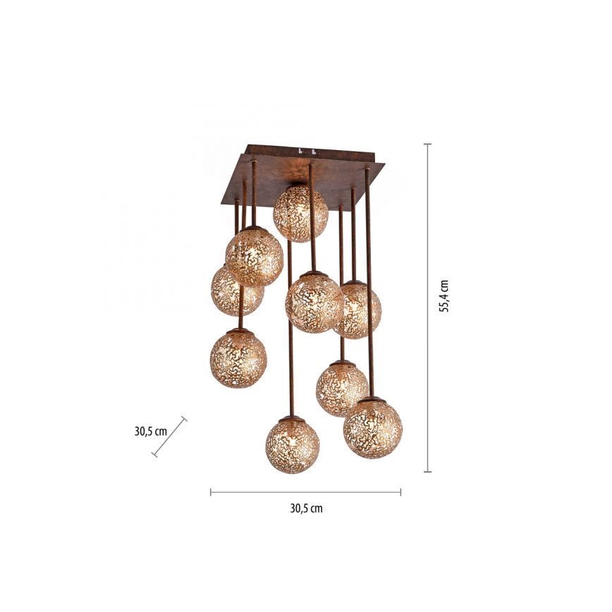 Paul Neuhaus 6238-48 - Lampadario a sospensione con supporto rigido GRETA 9xG9/40W/230V