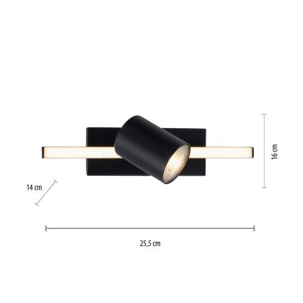 Paul Neuhaus 6523-18 - Luce Spot a LED BARIK 1xGU10/4,5W/230V + LED/3W