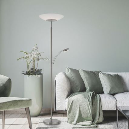 Paul Neuhaus 655-55 - Lampada da terra dimmerabile a LED ALFRED LED/28W+LED/4W/230V cromo lucido