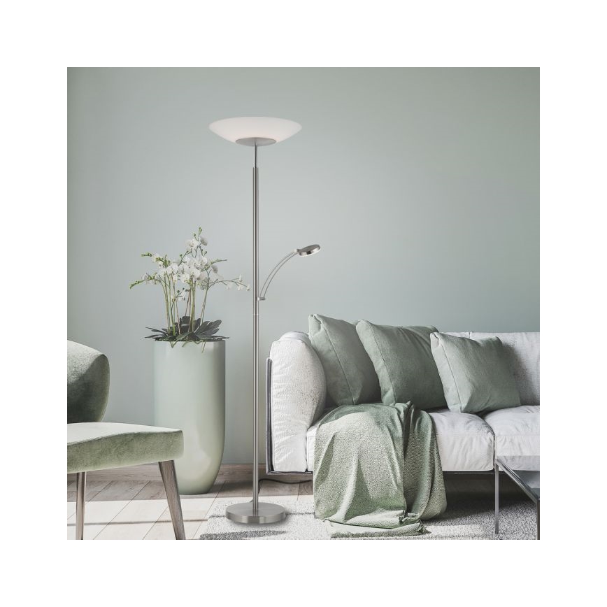 Paul Neuhaus 655-55 - Lampada da terra dimmerabile a LED ALFRED LED/28W+LED/4W/230V cromo lucido