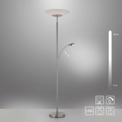 Paul Neuhaus 655-55 - Lampada da terra dimmerabile a LED ALFRED LED/28W+LED/4W/230V cromo lucido