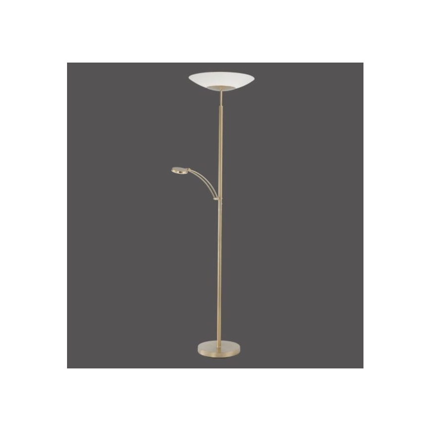 Paul Neuhaus 655-60 - Piantana LED dimmerabile ALFRED LED/28W/230V+LED/4W/230V ottone