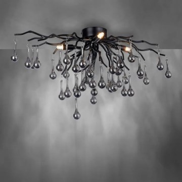 Paul Neuhaus 8090-18 - Plafoniera a montaggio superficiale ICICLE 4xG9/40W/230V 30x60 cm nero