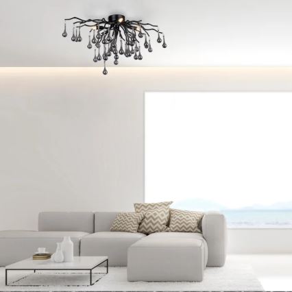 Paul Neuhaus 8090-18 - Plafoniera a montaggio superficiale ICICLE 4xG9/40W/230V 30x60 cm nero