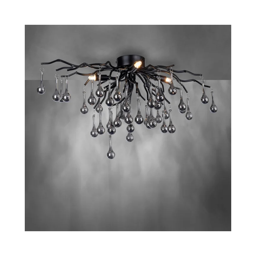 Paul Neuhaus 8090-18 - Plafoniera a montaggio superficiale ICICLE 4xG9/40W/230V 30x60 cm nero