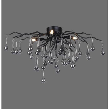 Paul Neuhaus 8090-18 - Plafoniera a montaggio superficiale ICICLE 4xG9/40W/230V 30x60 cm nero