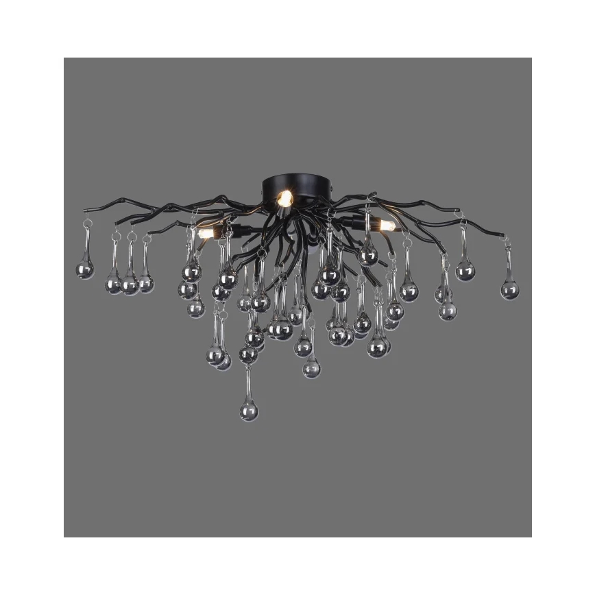Paul Neuhaus 8090-18 - Plafoniera a montaggio superficiale ICICLE 4xG9/40W/230V 30x60 cm nero