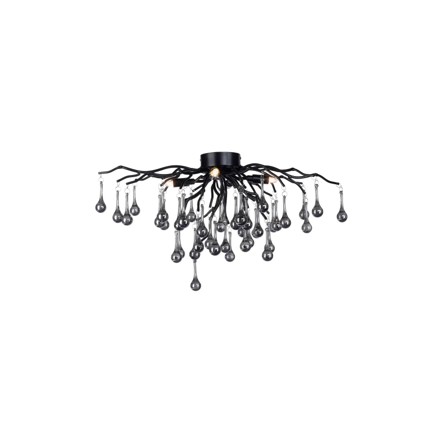 Paul Neuhaus 8090-18 - Plafoniera a montaggio superficiale ICICLE 4xG9/40W/230V 30x60 cm nero
