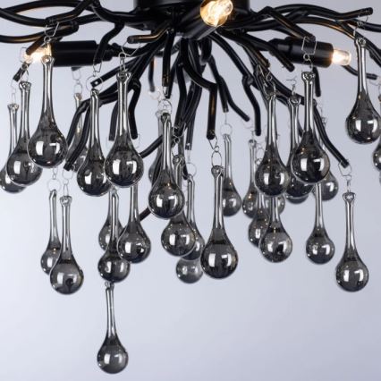 Paul Neuhaus 8090-18 - Plafoniera a montaggio superficiale ICICLE 4xG9/40W/230V 30x60 cm nero