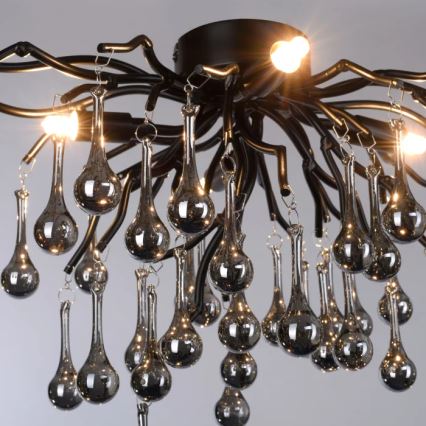 Paul Neuhaus 8090-18 - Plafoniera a montaggio superficiale ICICLE 4xG9/40W/230V 30x60 cm nero