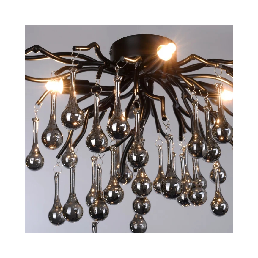 Paul Neuhaus 8090-18 - Plafoniera a montaggio superficiale ICICLE 4xG9/40W/230V 30x60 cm nero