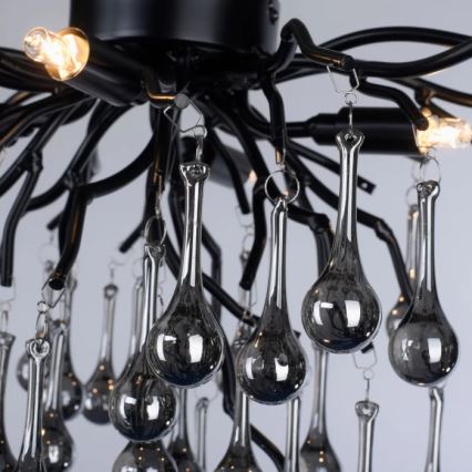 Paul Neuhaus 8090-18 - Plafoniera a montaggio superficiale ICICLE 4xG9/40W/230V 30x60 cm nero