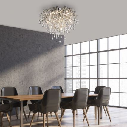 Paul Neuhaus 8091-55 - Lampadario a plafone ICICLE 9xG9/40W/230V diametro 50 cm cromo lucido