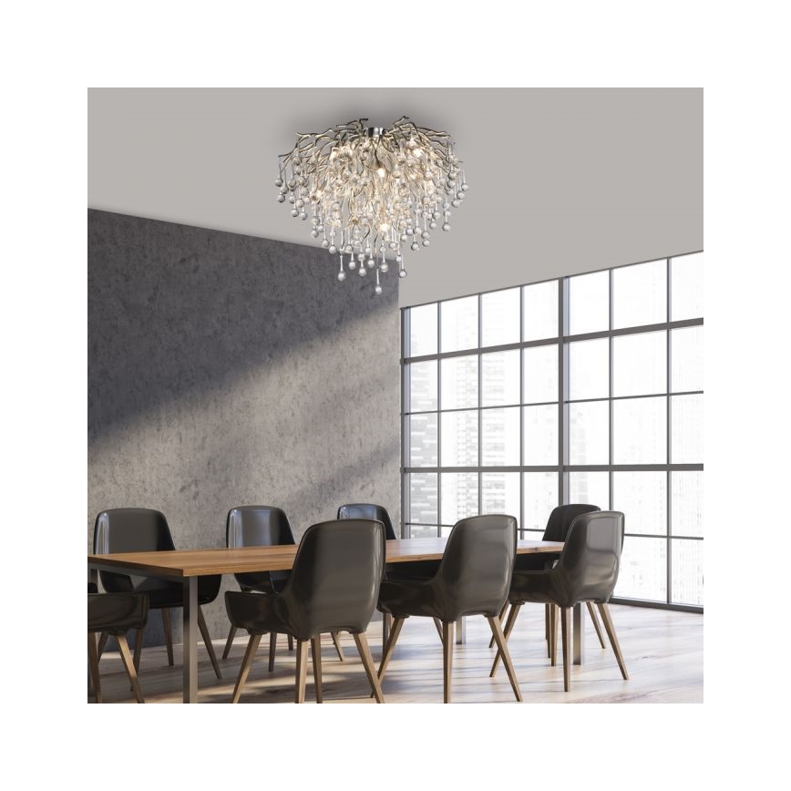 Paul Neuhaus 8091-55 - Lampadario a plafone ICICLE 9xG9/40W/230V diametro 50 cm cromo lucido