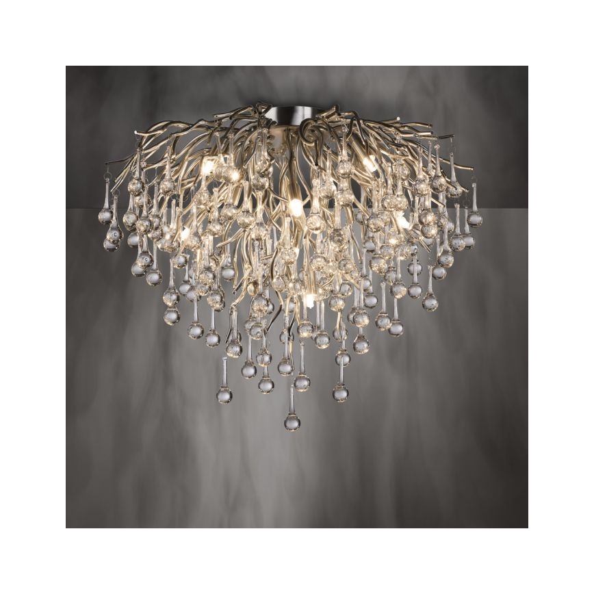 Paul Neuhaus 8091-55 - Lampadario a plafone ICICLE 9xG9/40W/230V diametro 50 cm cromo lucido
