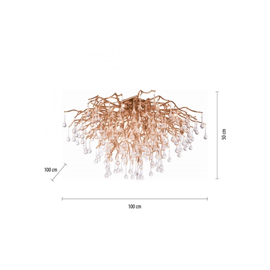 Paul Neuhaus 8092-11 - Lampadario a plafone ICICLE 14xG9/40W/230V diametro 100 cm ottone