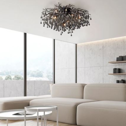 Paul Neuhaus 8092-18 - Plafone ICICLE 14xG9/40W/230V Ø 100 cm nero