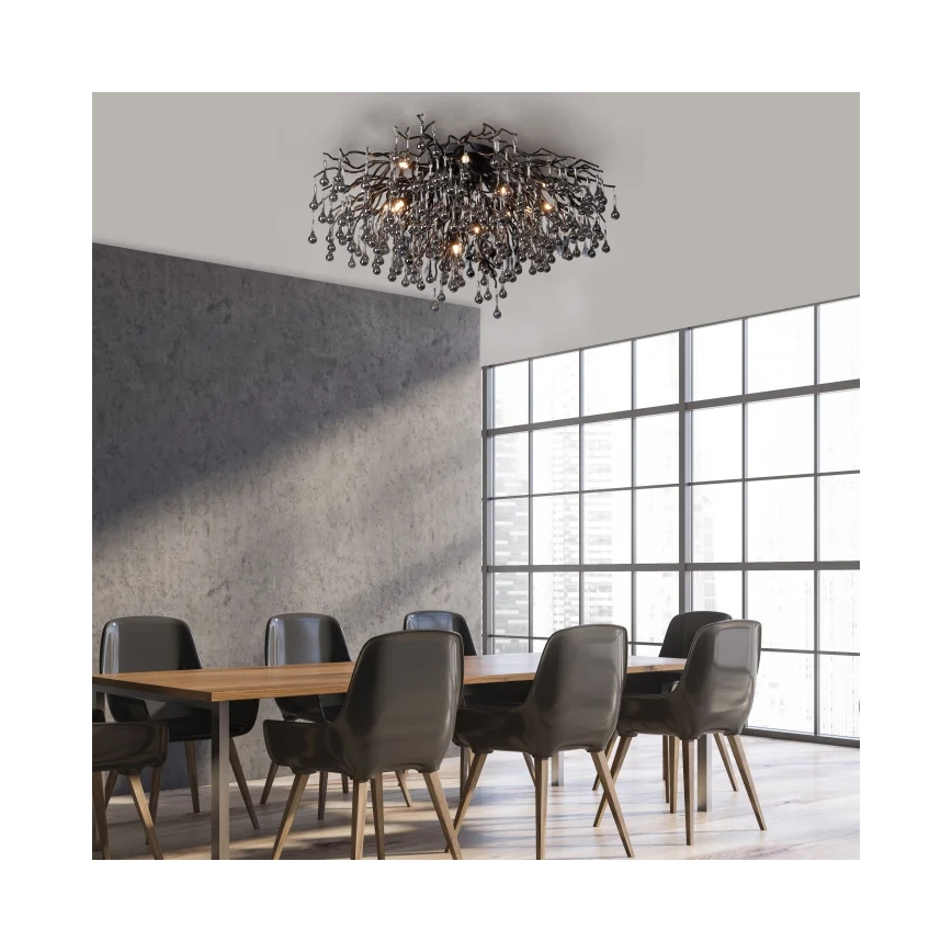 Paul Neuhaus 8092-18 - Plafone ICICLE 14xG9/40W/230V Ø 100 cm nero