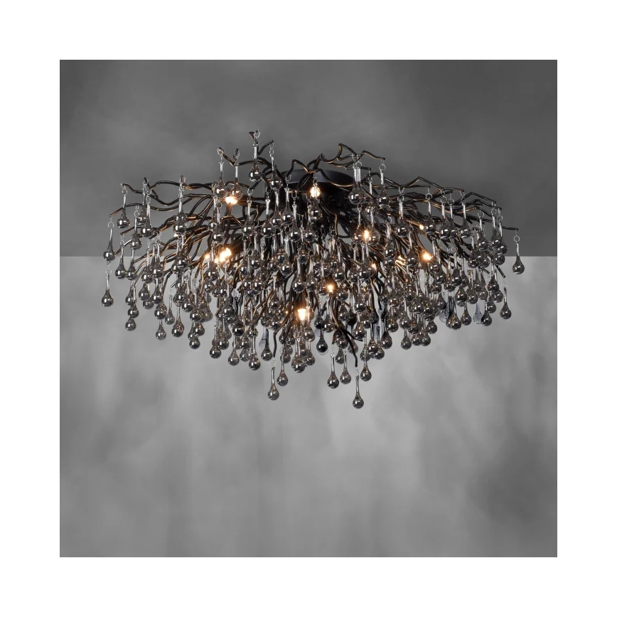 Paul Neuhaus 8092-18 - Plafone ICICLE 14xG9/40W/230V Ø 100 cm nero