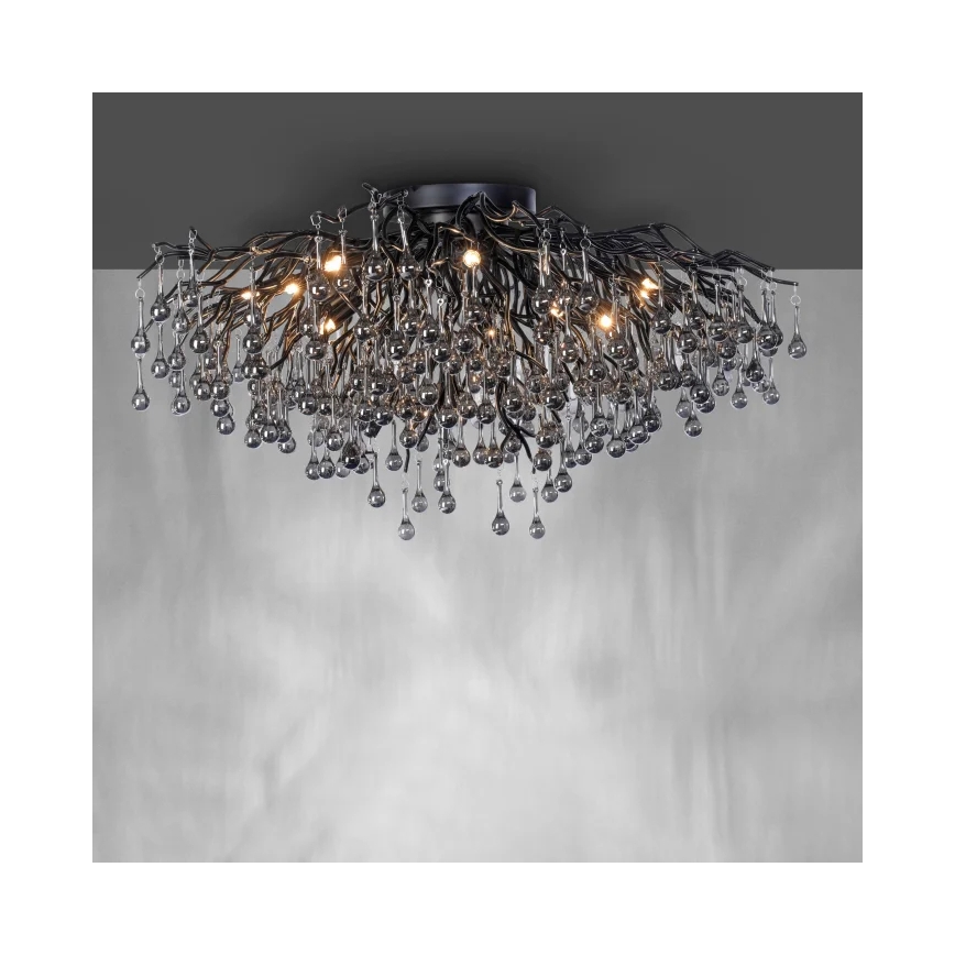 Paul Neuhaus 8092-18 - Plafone ICICLE 14xG9/40W/230V Ø 100 cm nero