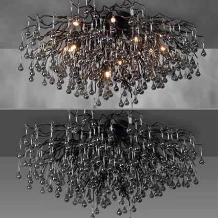 Paul Neuhaus 8092-18 - Plafone ICICLE 14xG9/40W/230V Ø 100 cm nero