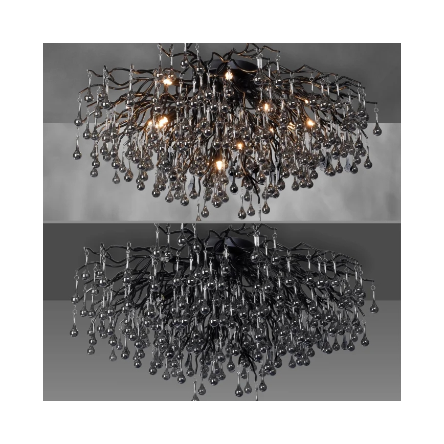 Paul Neuhaus 8092-18 - Plafone ICICLE 14xG9/40W/230V Ø 100 cm nero