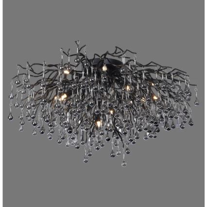 Paul Neuhaus 8092-18 - Plafone ICICLE 14xG9/40W/230V Ø 100 cm nero