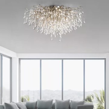 Paul Neuhaus 8092-55 - Lampadario a plafone ICICLE 14xG9/40W/230V diam. 100 cm cromo lucido