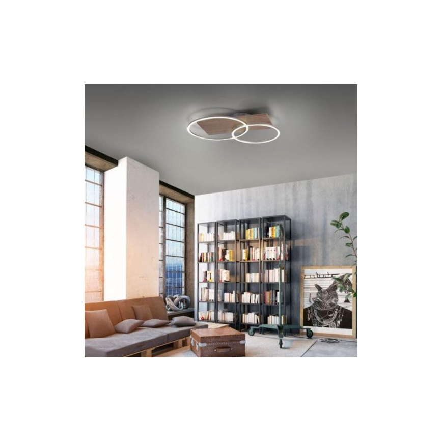 Paul Neuhaus 8329-79 - Lampadario a plafone LED dimmerabile PALMA LED/26W/230V 2700-5000K pino + telecomando