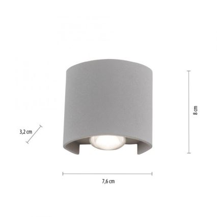 Paul Neuhaus 9486-21 - Applique LED da esterno CARLO 2xLED/1,7W/230V IP54