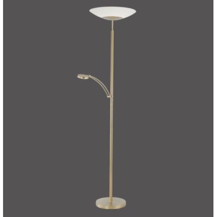 Paul Neuhaus - 655-60 - Lampada LED da terra dimmerabile ALFRED 1xLED/28W/230V+1xLED/4W/230V ottone