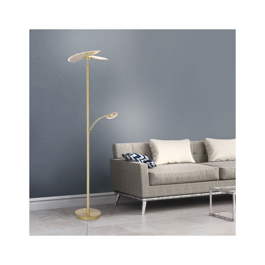 Paul Neuhaus - Lampada LED da terra dimmerabile ARTUR 2xLED/21W+1xLED/6W/230V dorata