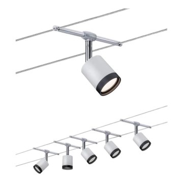 Paulmann 3981 - KIT 5xLED/4W Sistema a cavo completo TUBE 230V cromo opaco/nero