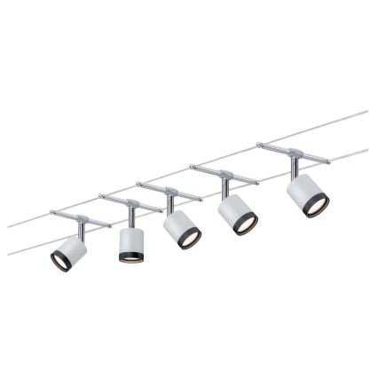 Paulmann 3981 - KIT 5xLED/4W Sistema a cavo completo TUBE 230V cromo opaco/nero