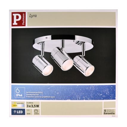 Paulmann 70609 - Faretto LED da bagno LYRA 3xGU10/3,5W/230V IP44