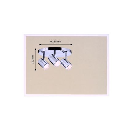 Paulmann 70609 - Faretto LED da bagno LYRA 3xGU10/3,5W/230V IP44