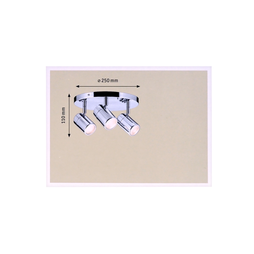 Paulmann 70609 - Faretto LED da bagno LYRA 3xGU10/3,5W/230V IP44