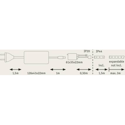 Paulmann 70623 - LED/10W IP44 Striscia da bagno dimmerabile MAXLED 1,5 m 2700-6500K 230V + telecomando