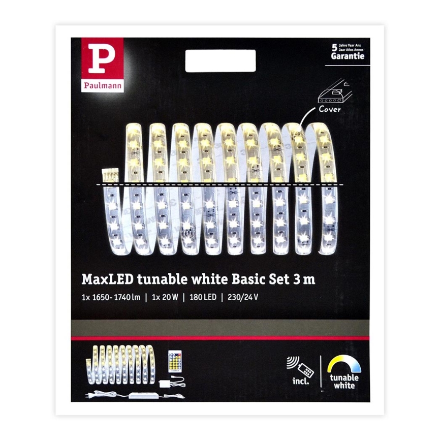 Paulmann 70624 - Striscia LED dimmerabile MAXLED 20W 3m 230V con telecomando