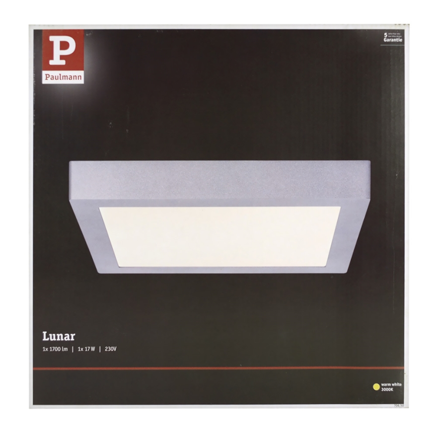 Paulmann 70650 - LED/17W Plafoniera LUNAR 230V 30x30 cm cromo opaco
