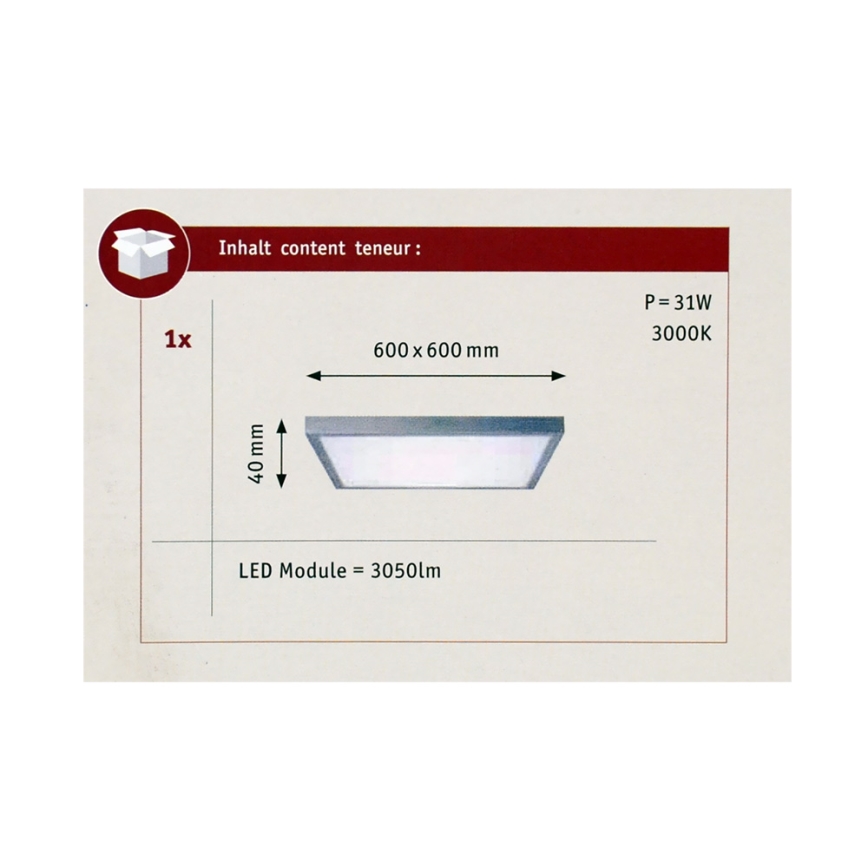 Paulmann 70652 - LED/30W Plafoniera LUNAR 230V